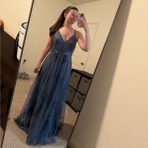 GALINA SIGNATURE flocked tulle low-back dress size 6